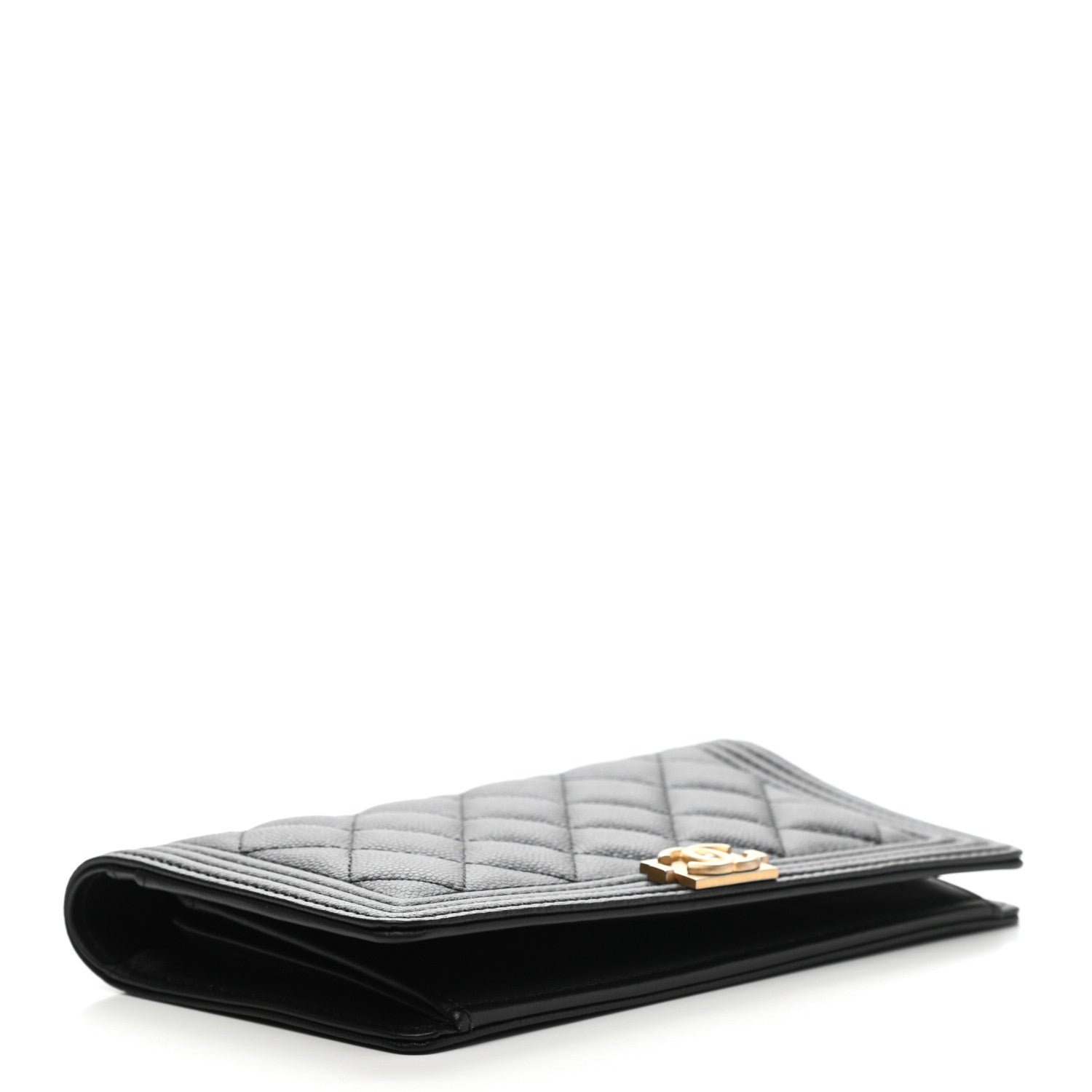 Chanel Caviar Quilted Boy Yen Wallet Black 4 of 9