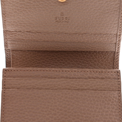 Gucci Dollar Calfskin GG Supreme Monogram GG Marmont Card Case Porcelain Rose Beige Ebony 5 of 7