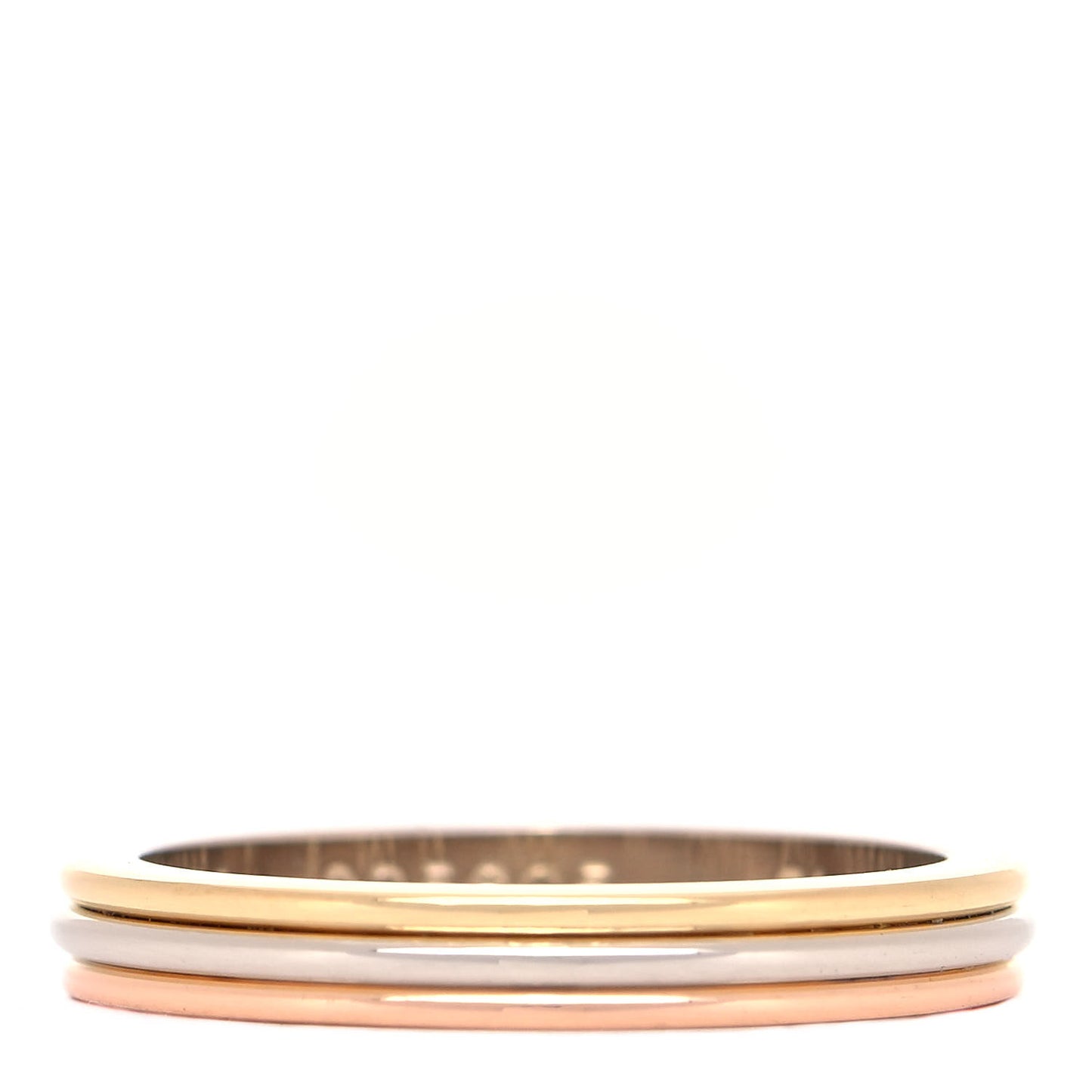18K Pink White Yellow Gold 2.8mm Trinity Wedding Band Ring 51 5.75