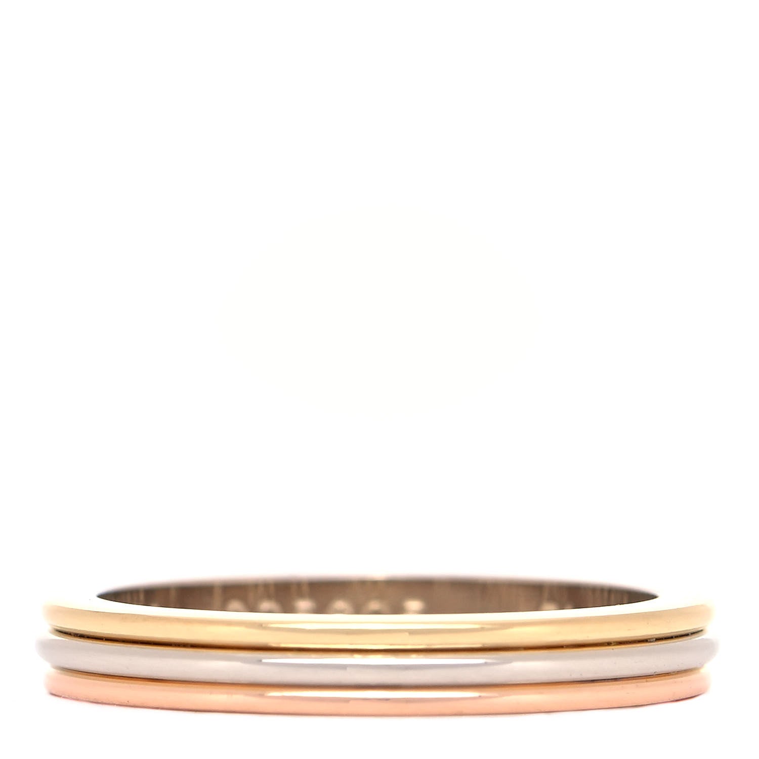 Cartier 18K Pink White Yellow Gold 2.8mm Trinity Wedding Band Ring 51 5.75 1 of 5