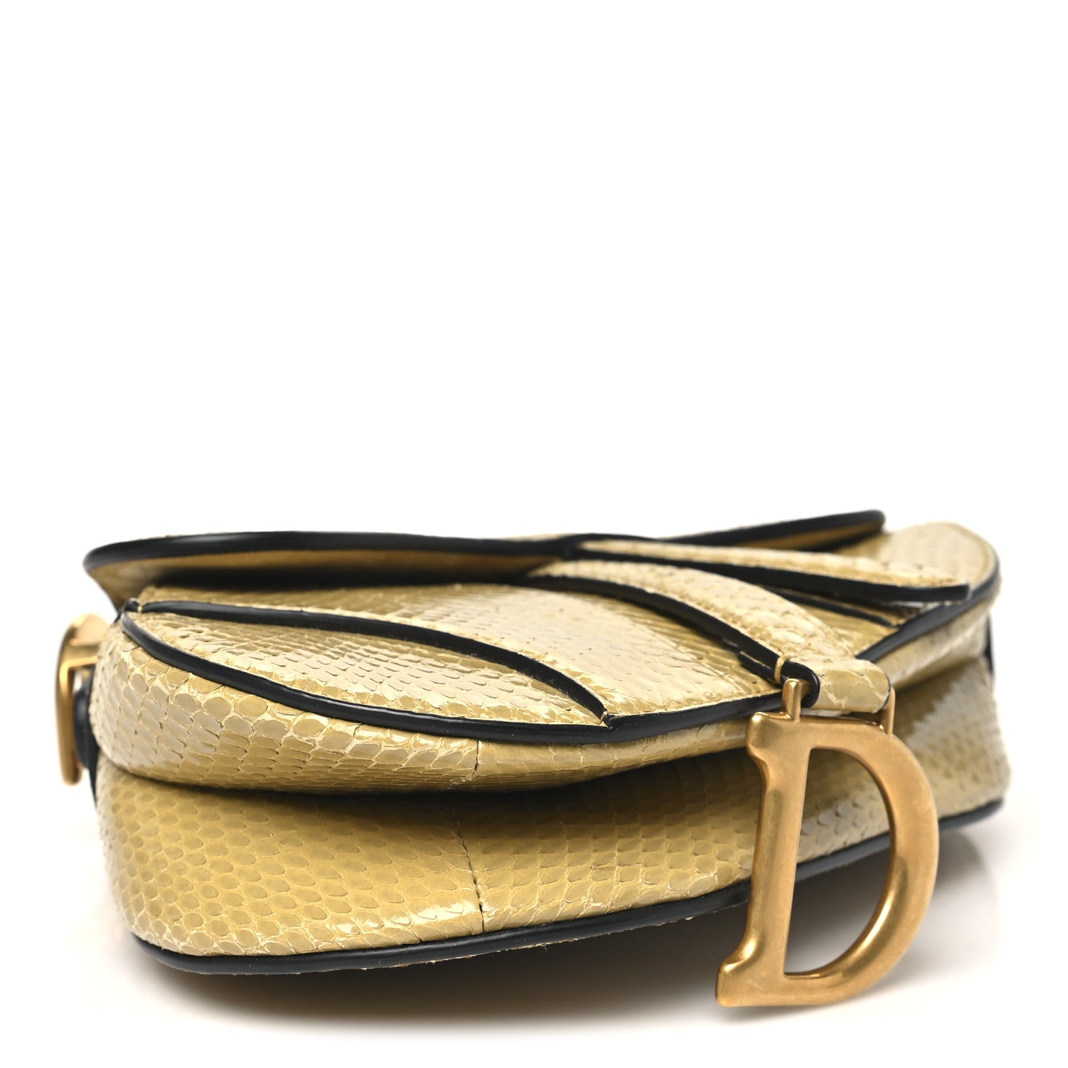 Christian Dior Snakeskin Mini Saddle Bag Green 4 of 10