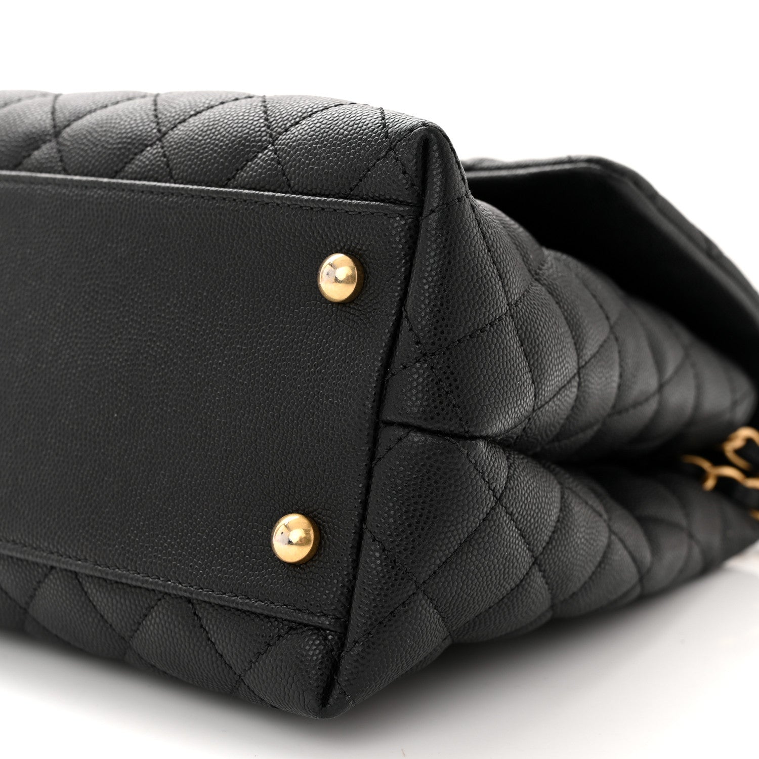 Chanel Caviar Lizard Embossed Quilted Medium Coco Handle Flap Black 10 of 11