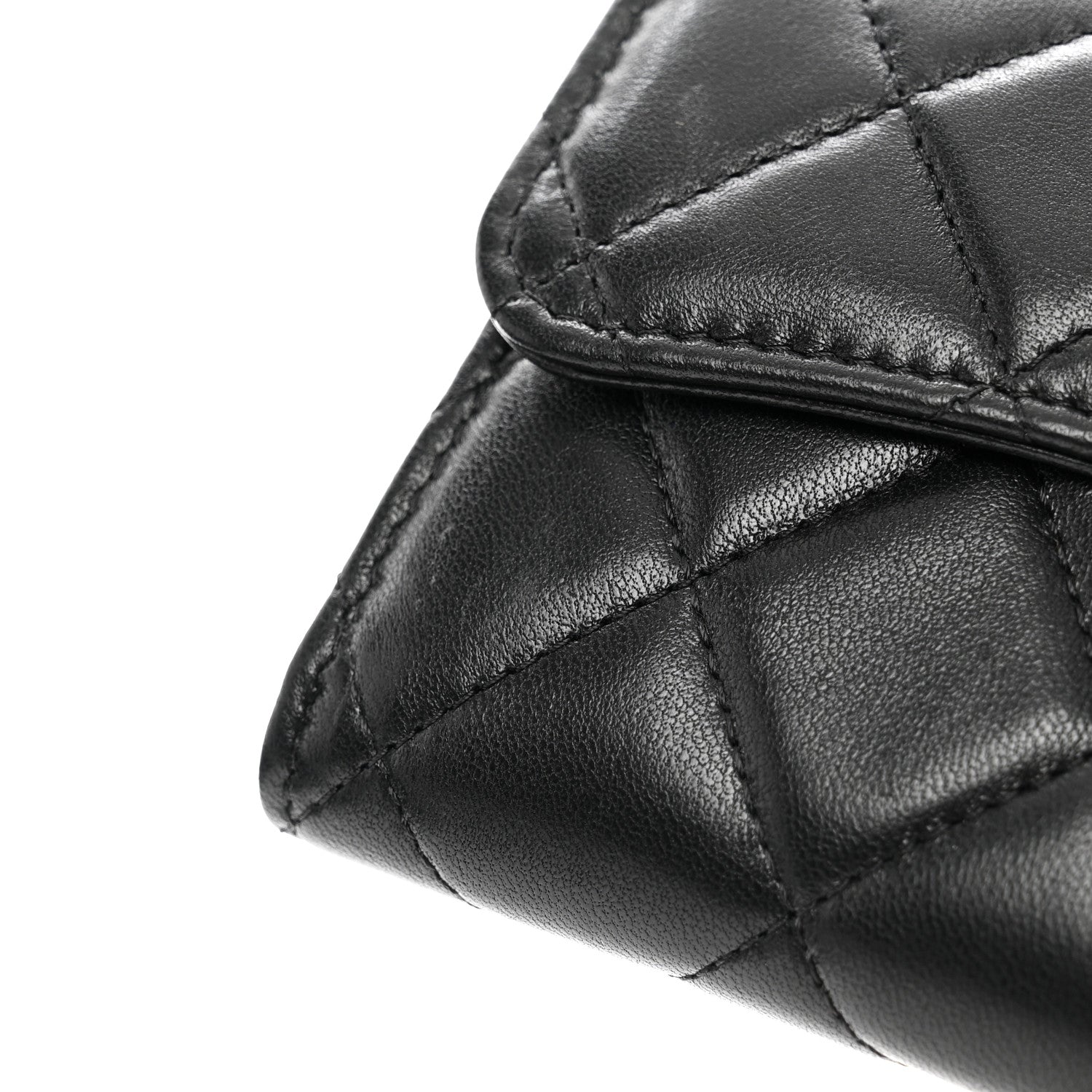 Chanel Lambskin Quilted Medium Flap Wallet Black 9 of 10
