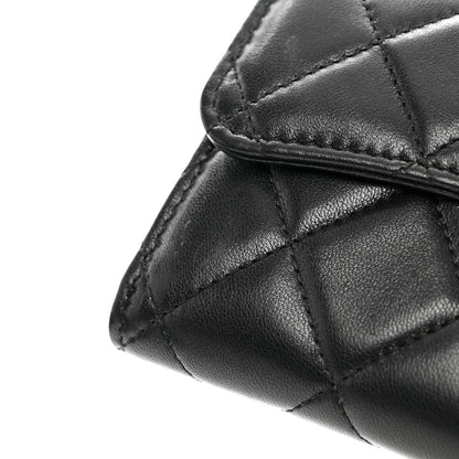 Chanel Lambskin Quilted Medium Flap Wallet Black 9 of 10