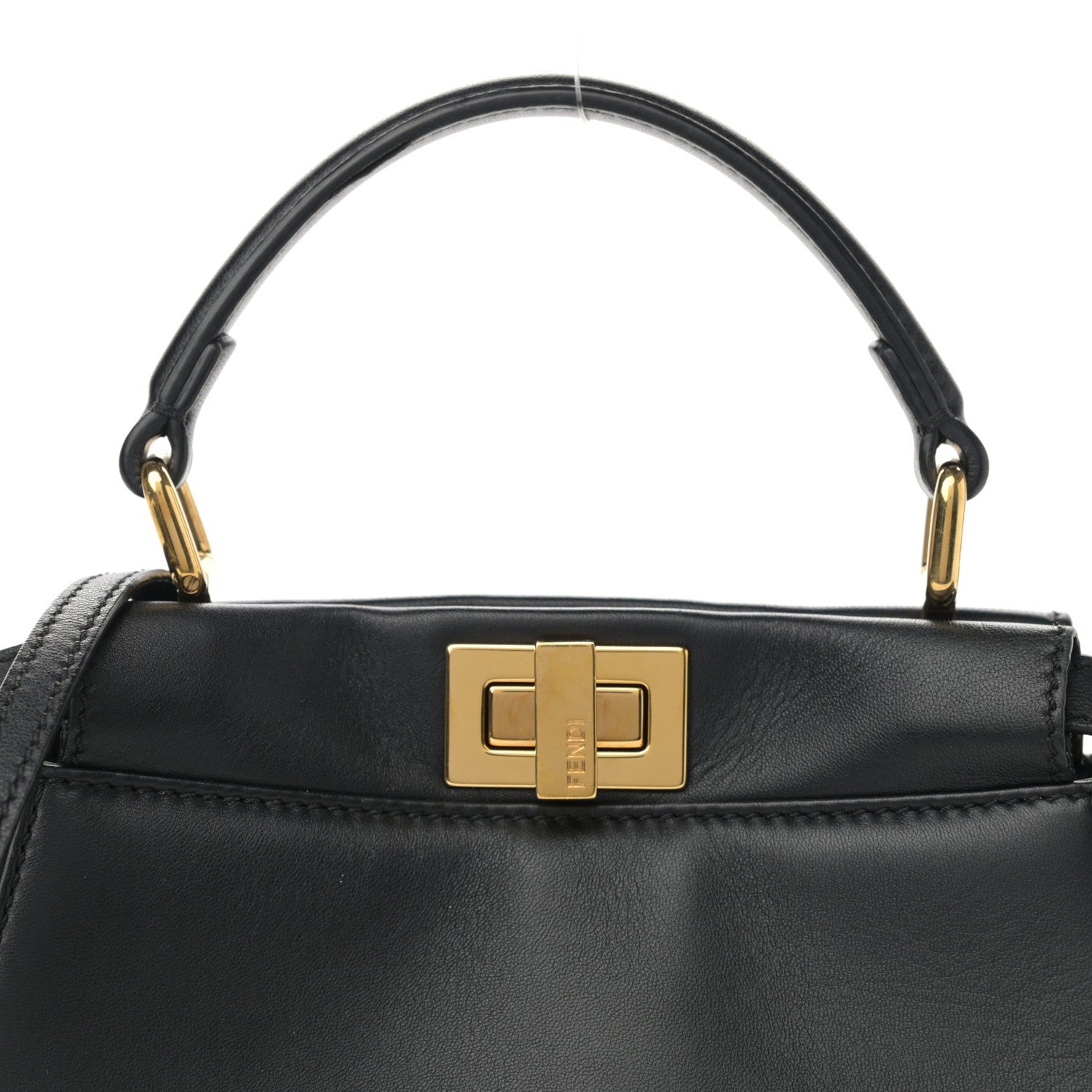Fendi Nappa Mini Peekaboo Iconic Satchel Black 9 of 11