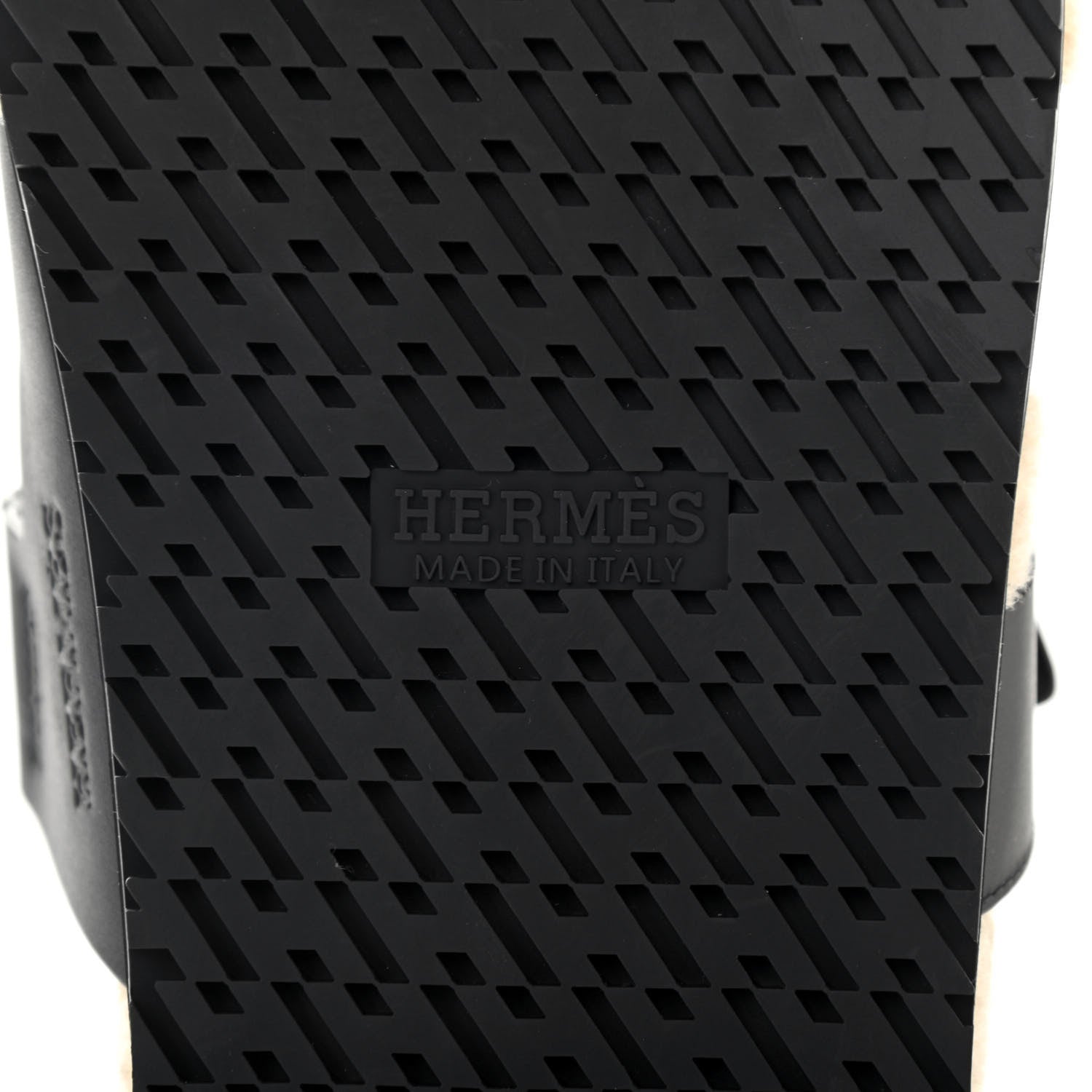 Hermes Veau Indios Woolskin Mens Chypre Sandals 42 Black Ecru 7 of 8