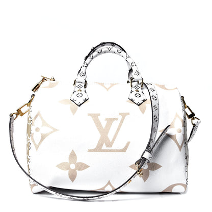 Louis Vuitton Monogram Giant Speedy Bandouliere 30 Kaki Beige 1 of 4