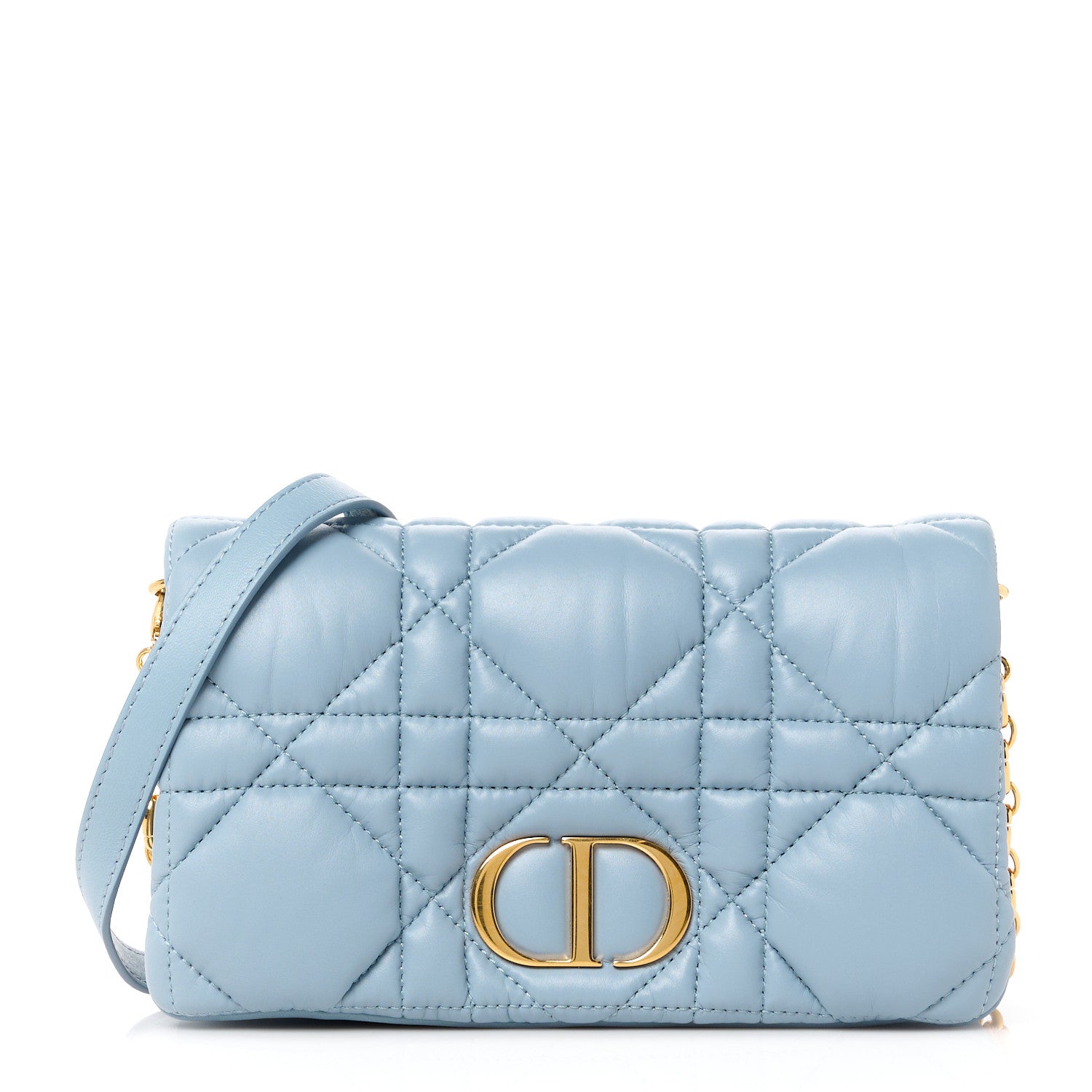 Christian Dior Calfskin Macrocannage Mini Caro Bag Cloud Blue 1 of 11