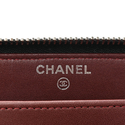 Chanel Lambskin Quilted Large Gusset Zip Around Wallet Black 9 of 15
