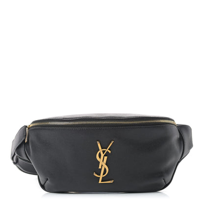 Saint Laurent Grain De Poudre Monogram Belt Bag Black 1 of 10