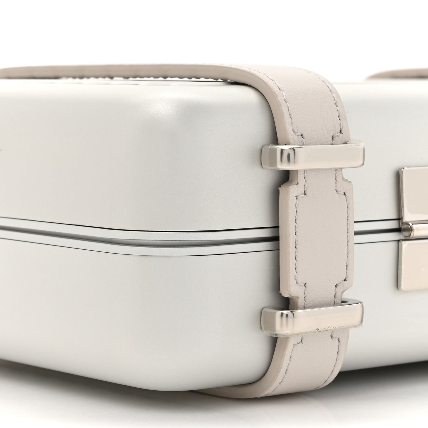 X RIMOWA Aluminum Personal Clutch On Strap Silver