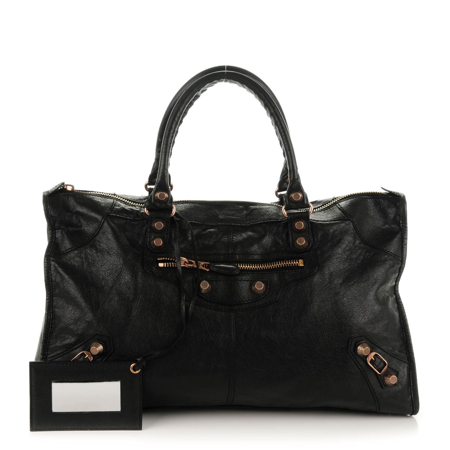 Agneau Giant 12 Rose Gold Hardware Work Black