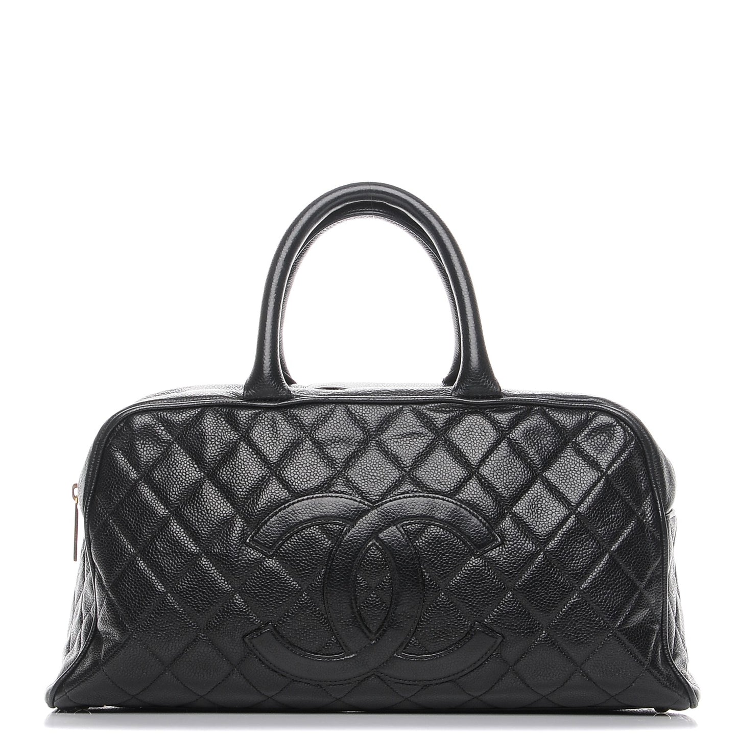 Caviar Quilted Large Bowler Black