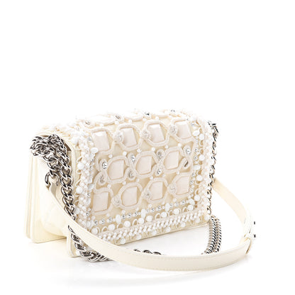 Chanel Lambskin Crystal Beads Embellished Medium Boy Flap White 2 of 9