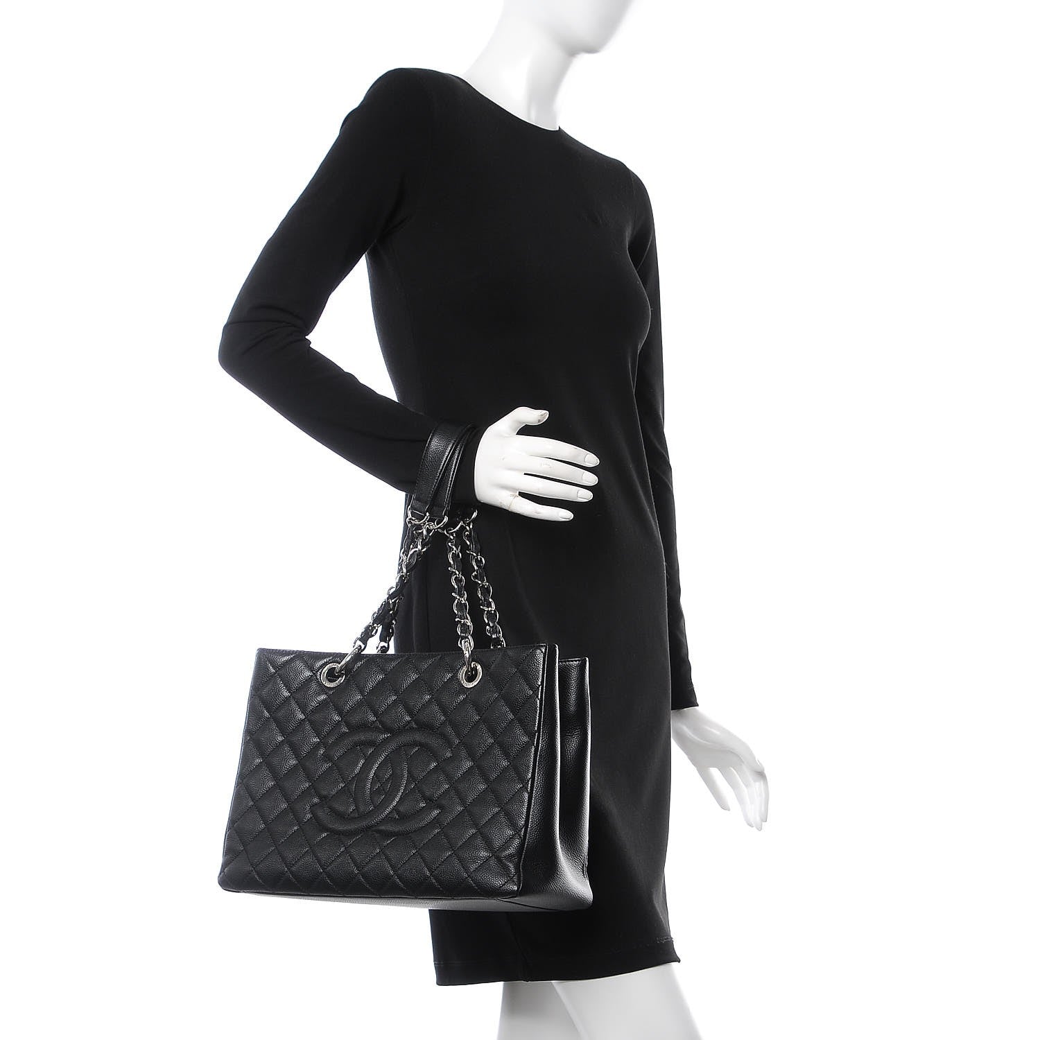 Chanel Caviar Quilted Grand Shopping Tote GST Black 2 of 8