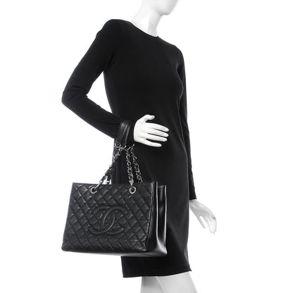 Chanel Caviar Quilted Grand Shopping Tote GST Black 2 of 8