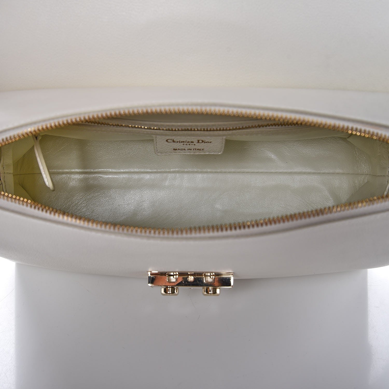 Christian Dior Grained Calfskin Top Handle Flap White 6 of 18