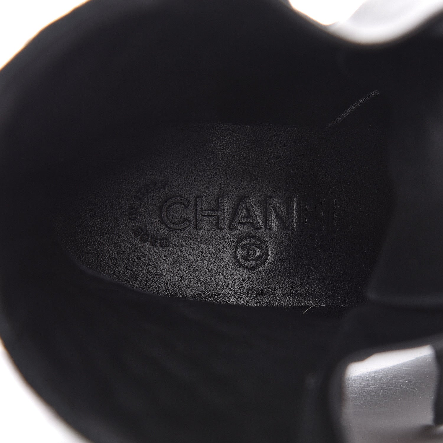 Chanel Suede Quilted CC Lace Up Combat Boots 37 Black 7 of 15