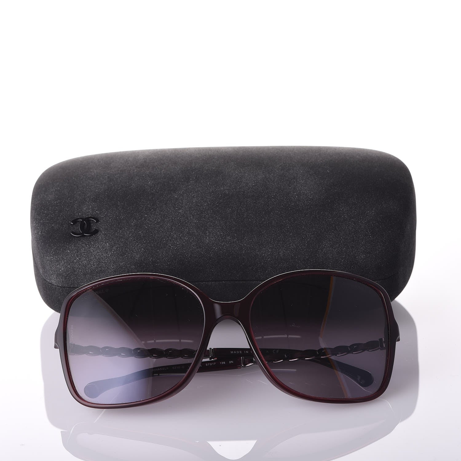 Chanel Lambskin Square Chain Sunglasses 5210-Q Red 7 of 7