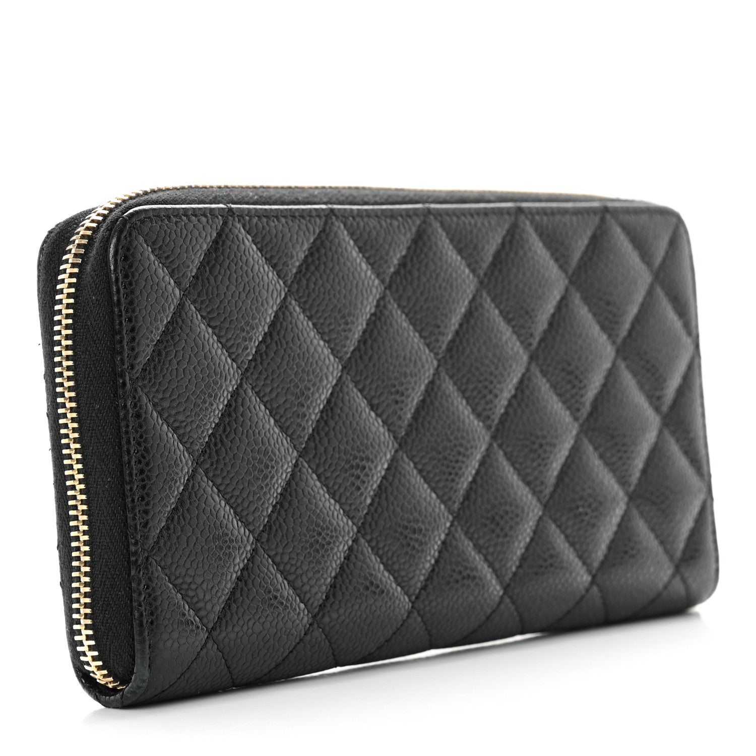 Chanel Caviar Quilted Large Gusset Zip Around Wallet Black 3 of 10