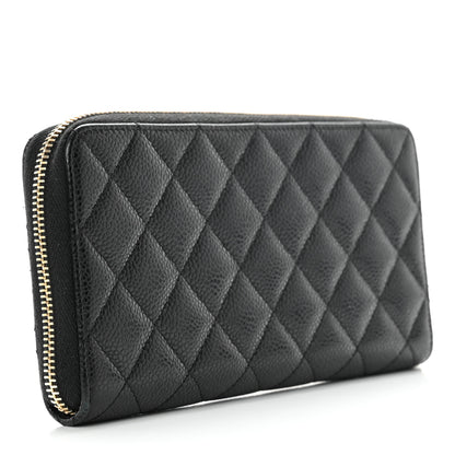 Chanel Caviar Quilted Large Gusset Zip Around Wallet Black 3 of 10