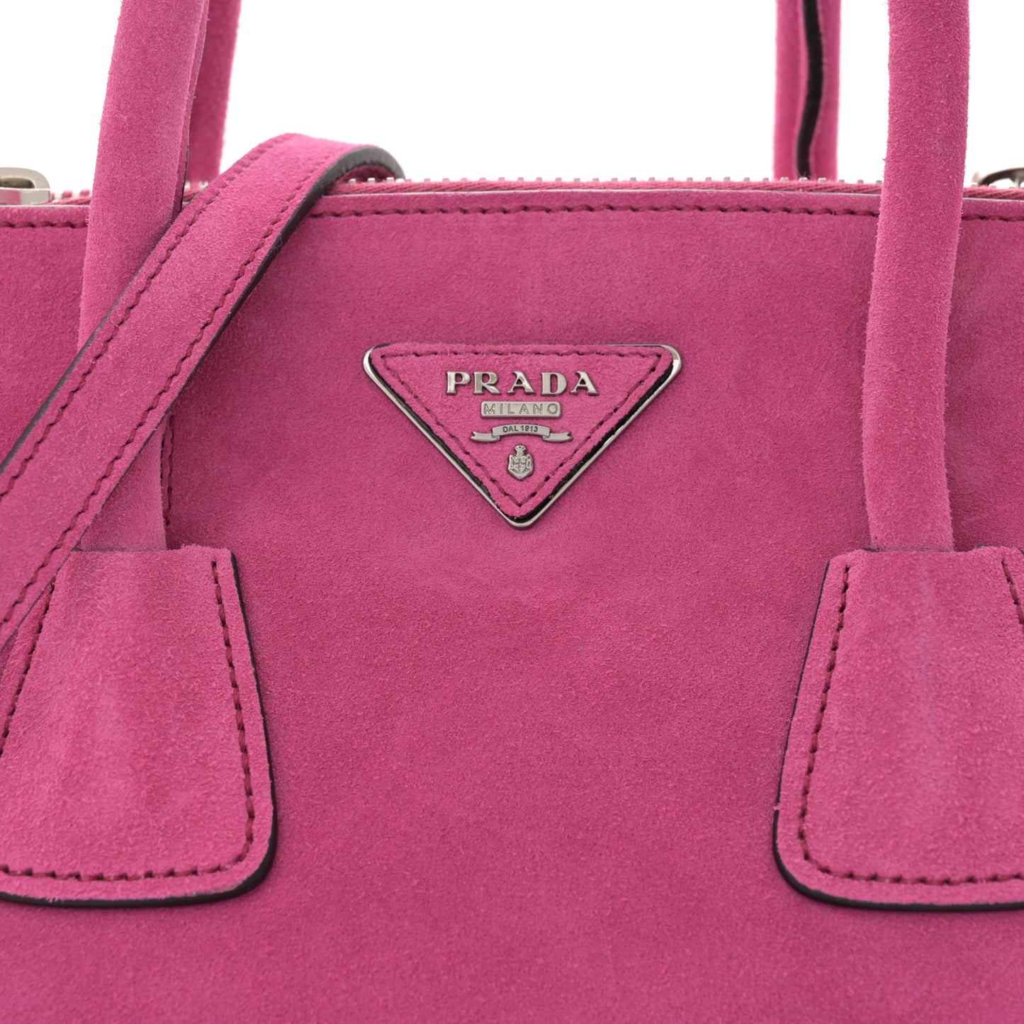 Scamosciato Suede Twin Pocket Tote Fuxia