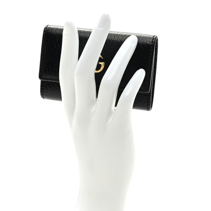 Gucci Pebbled Calfskin GG Marmont 6 Key Holder Black 2 of 6