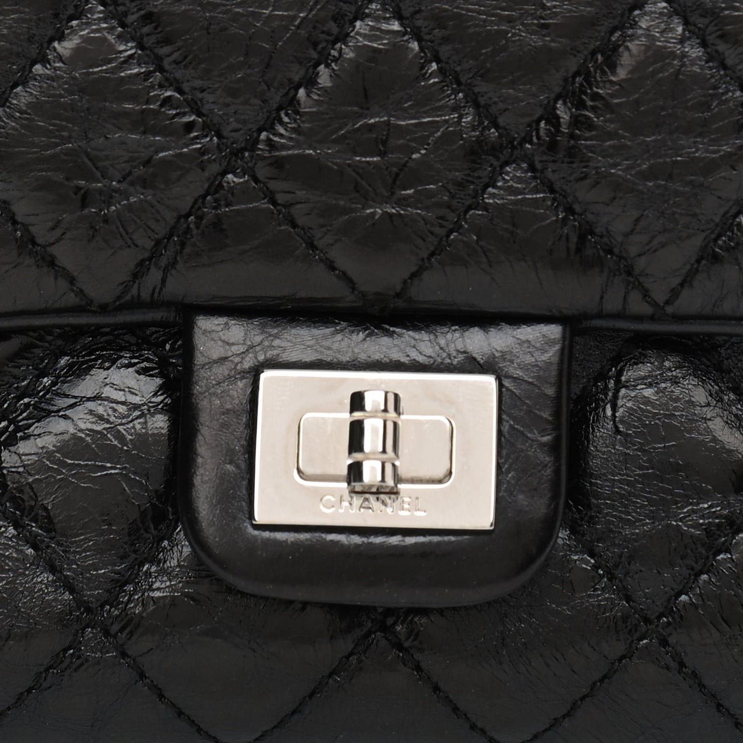Glazed Calfskin Quilted 2.55 Reissue Flap Belt Bag Clutch 85 34 Black