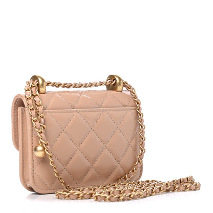 Chanel Calfskin Quilted Perfect Fit Coin Purse With Chain Beige 2 of 5
