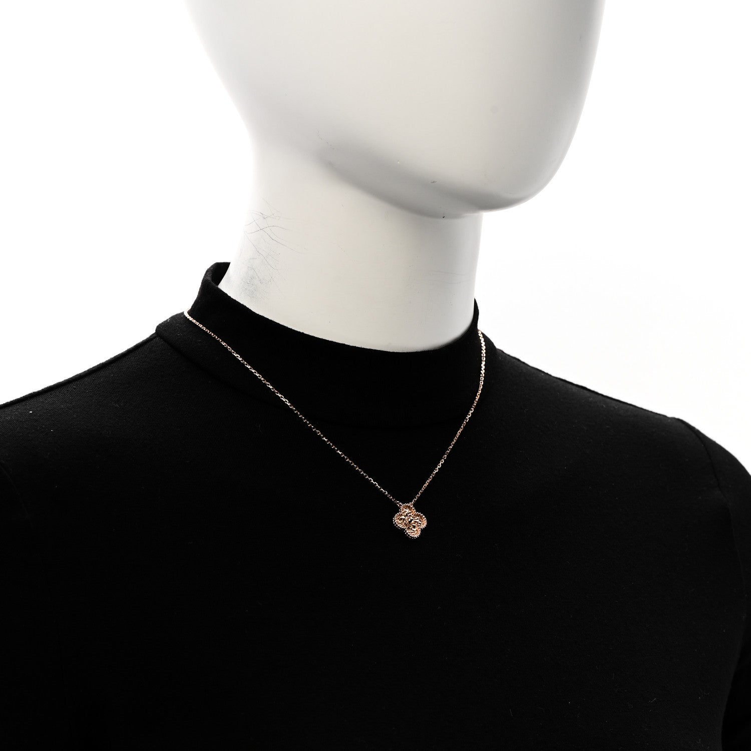 Van Cleef & Arpels 18K Rose Gold Vintage Alhambra Pendant Necklace 2 of 6