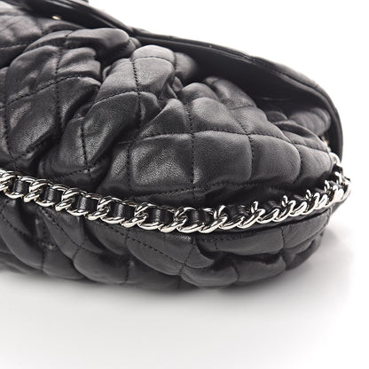 Chanel Washed Lambskin Quilted Medium Chain Around Messenger Black 10 of 10
