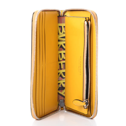 Burberry Vintage Check Graffiti Print Zip Around Wallet Yellow 5 of 10