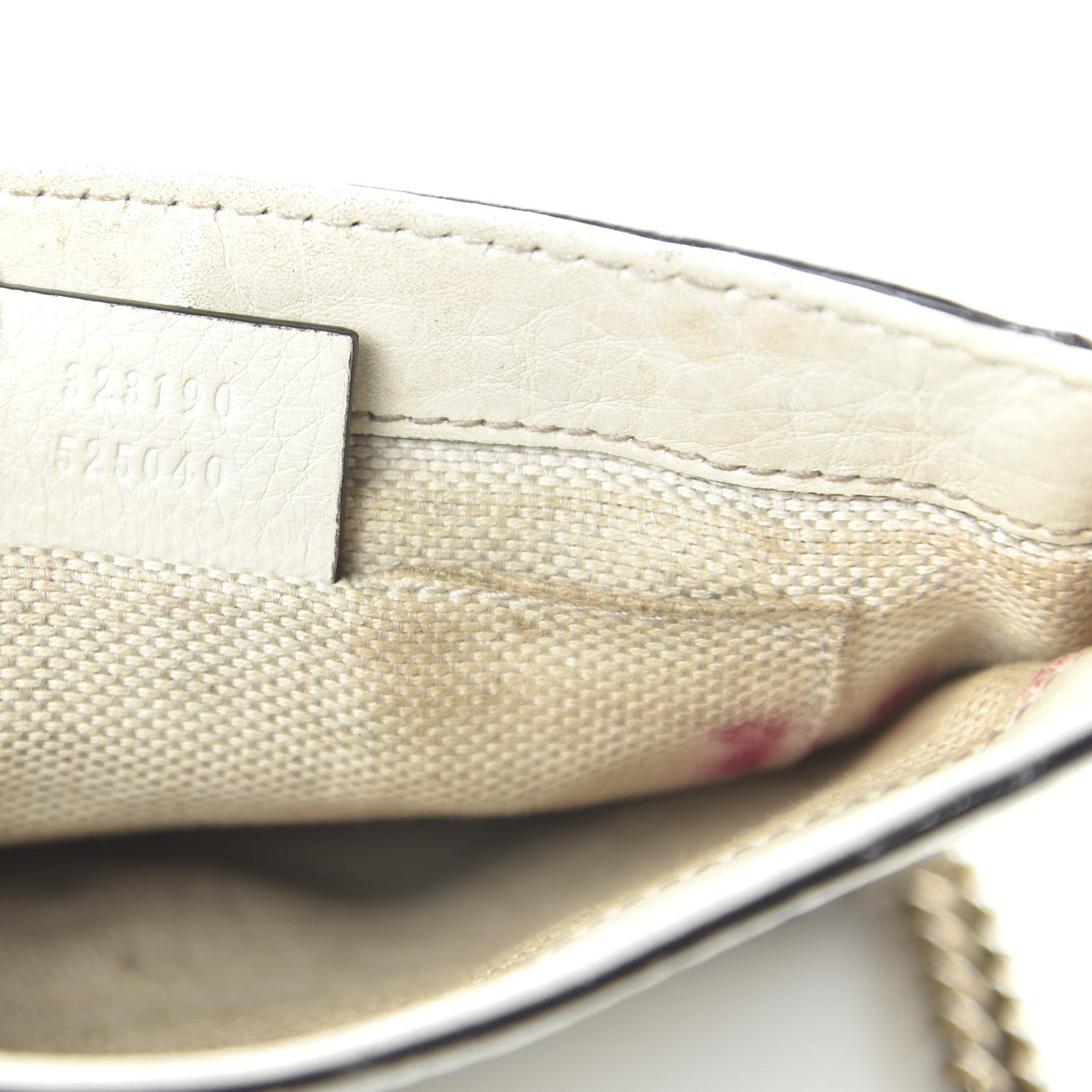 Pebbled Calfskin Small Soho Flap Crossbody Off White