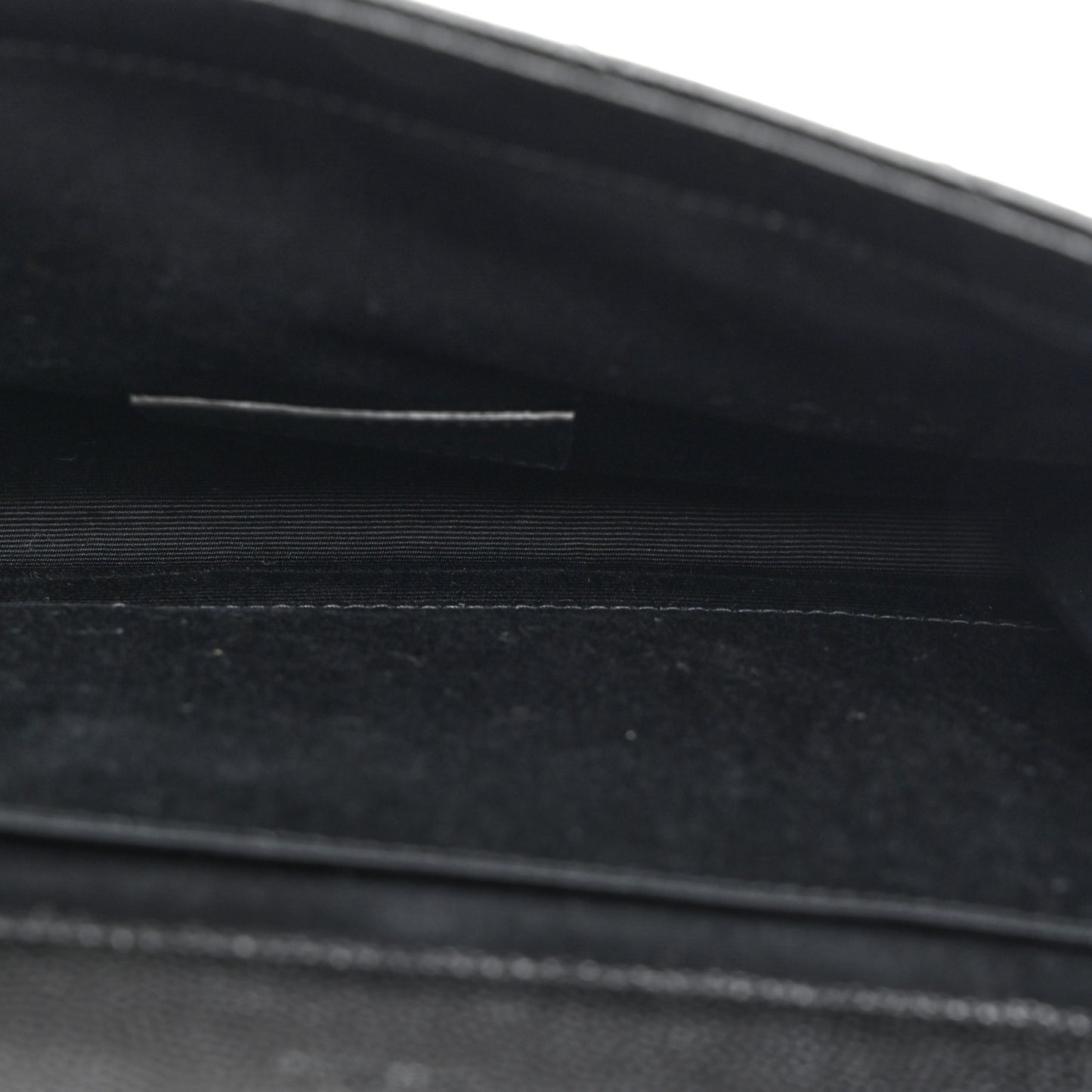 Grain De Poudre Matelasse Chevron Monogram Envelope Clutch Black
