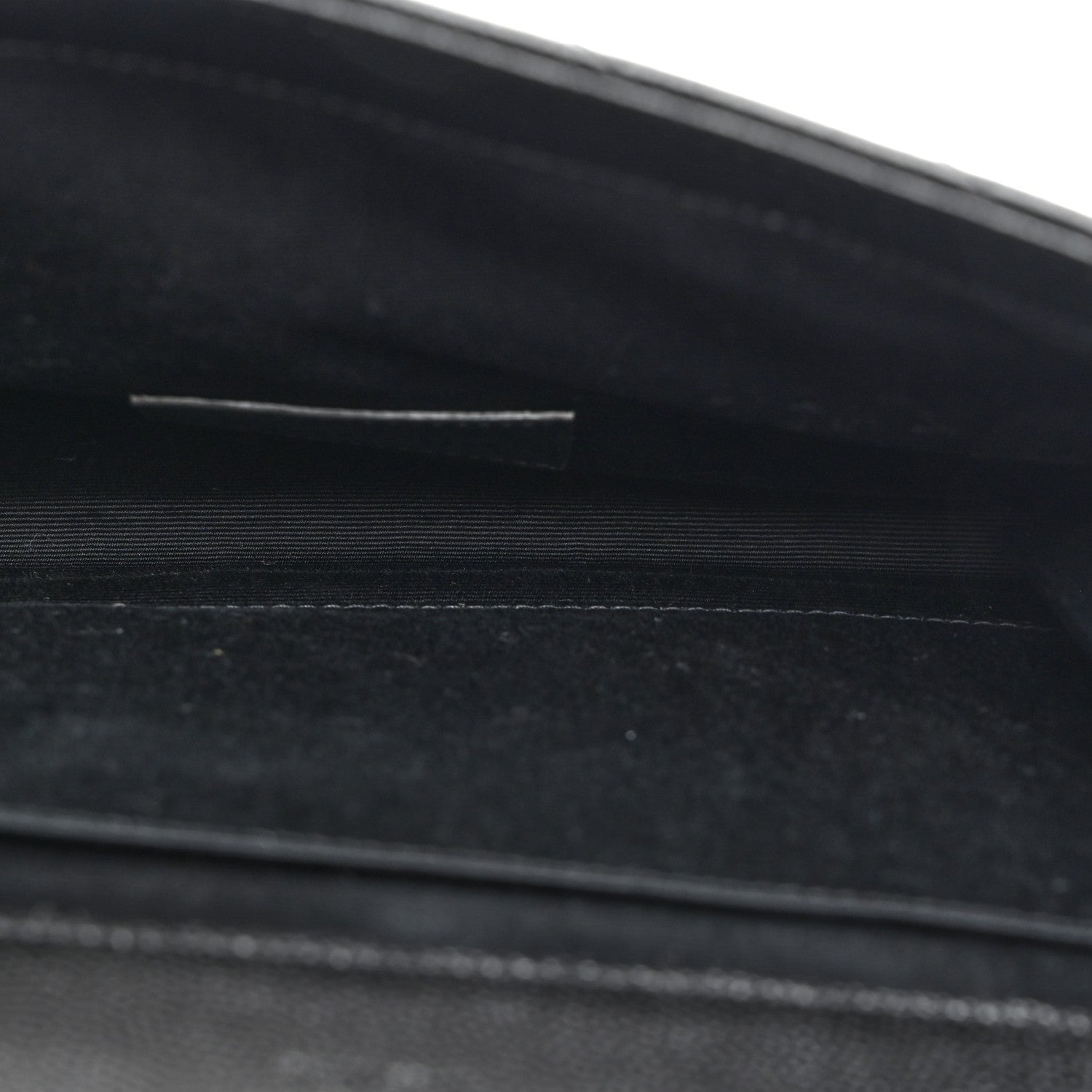 Saint Laurent Grain De Poudre Matelasse Chevron Monogram Envelope Clutch Black 5 of 8