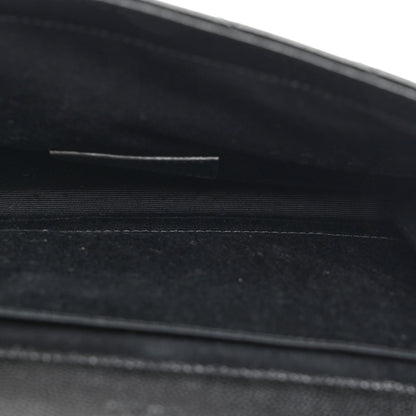 Saint Laurent Grain De Poudre Matelasse Chevron Monogram Envelope Clutch Black 5 of 8