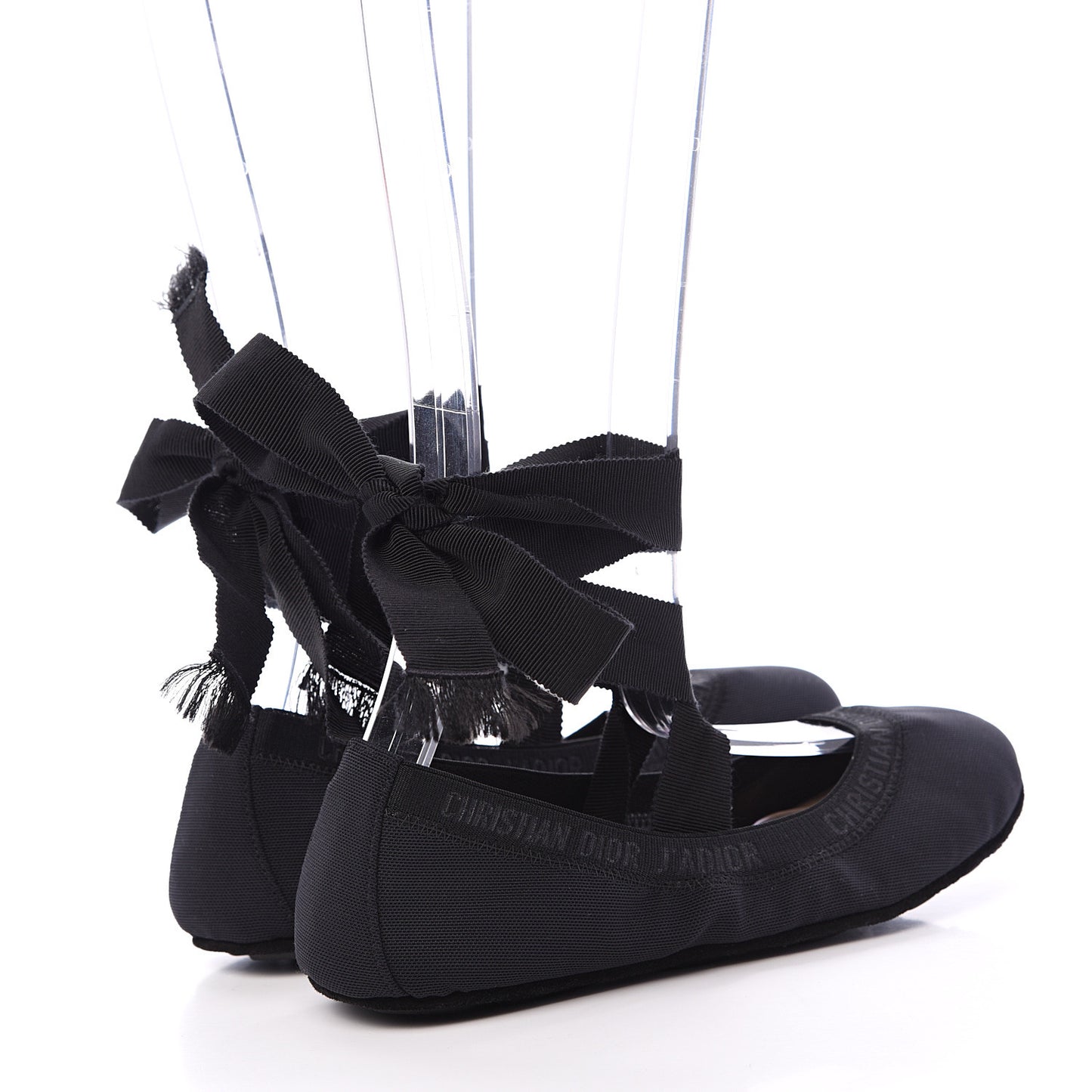 Micro Mesh Academy Lace-Up Ballerina Flats 36.5 Black