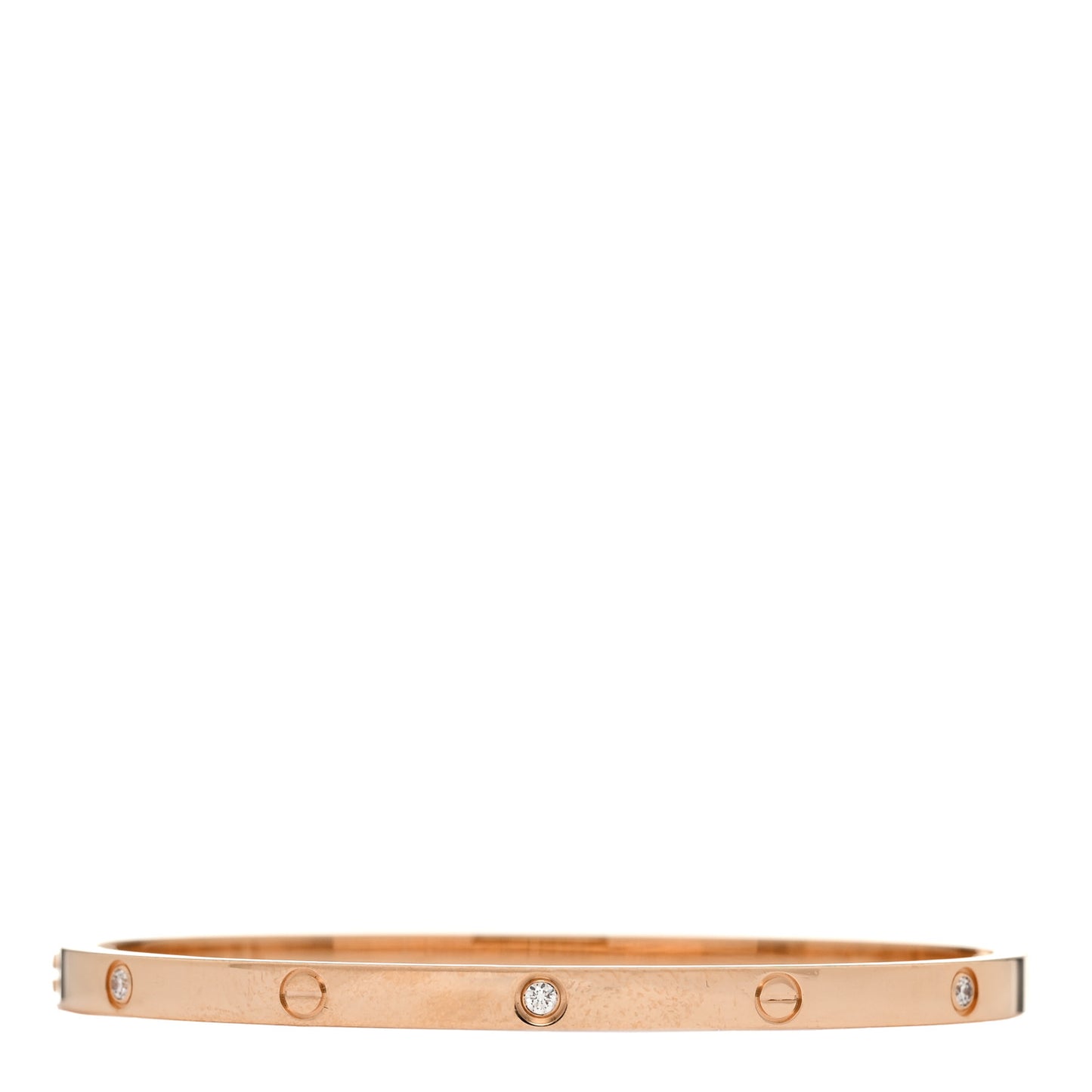 18K Pink Gold 6 Diamond Small LOVE Bracelet 16