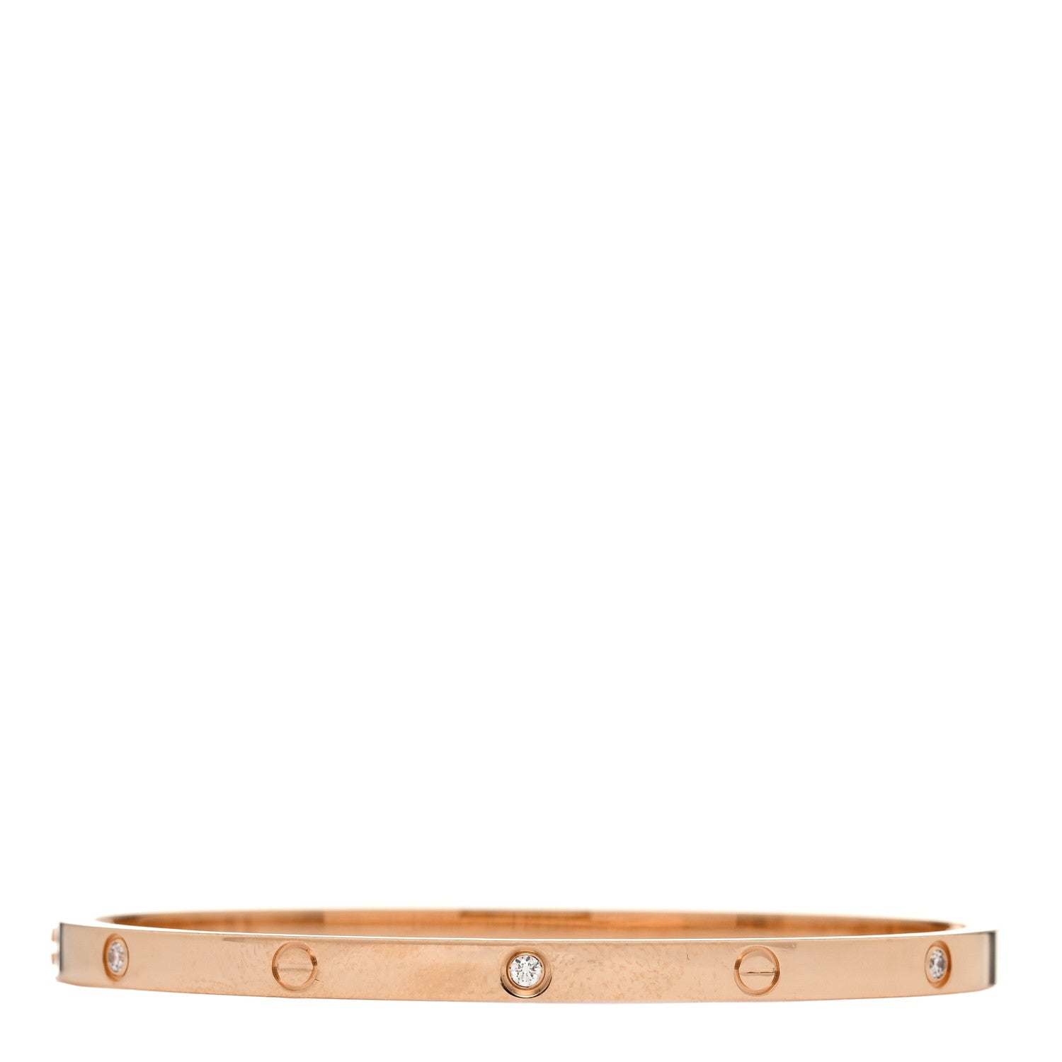 Cartier 18K Pink Gold 6 Diamond Small LOVE Bracelet 16 2 of 8