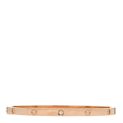 Cartier 18K Pink Gold 6 Diamond Small LOVE Bracelet 16 2 of 8