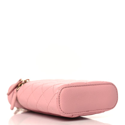 Chanel Caviar Quilted Phone Holder With Chain Pink 4 of 10