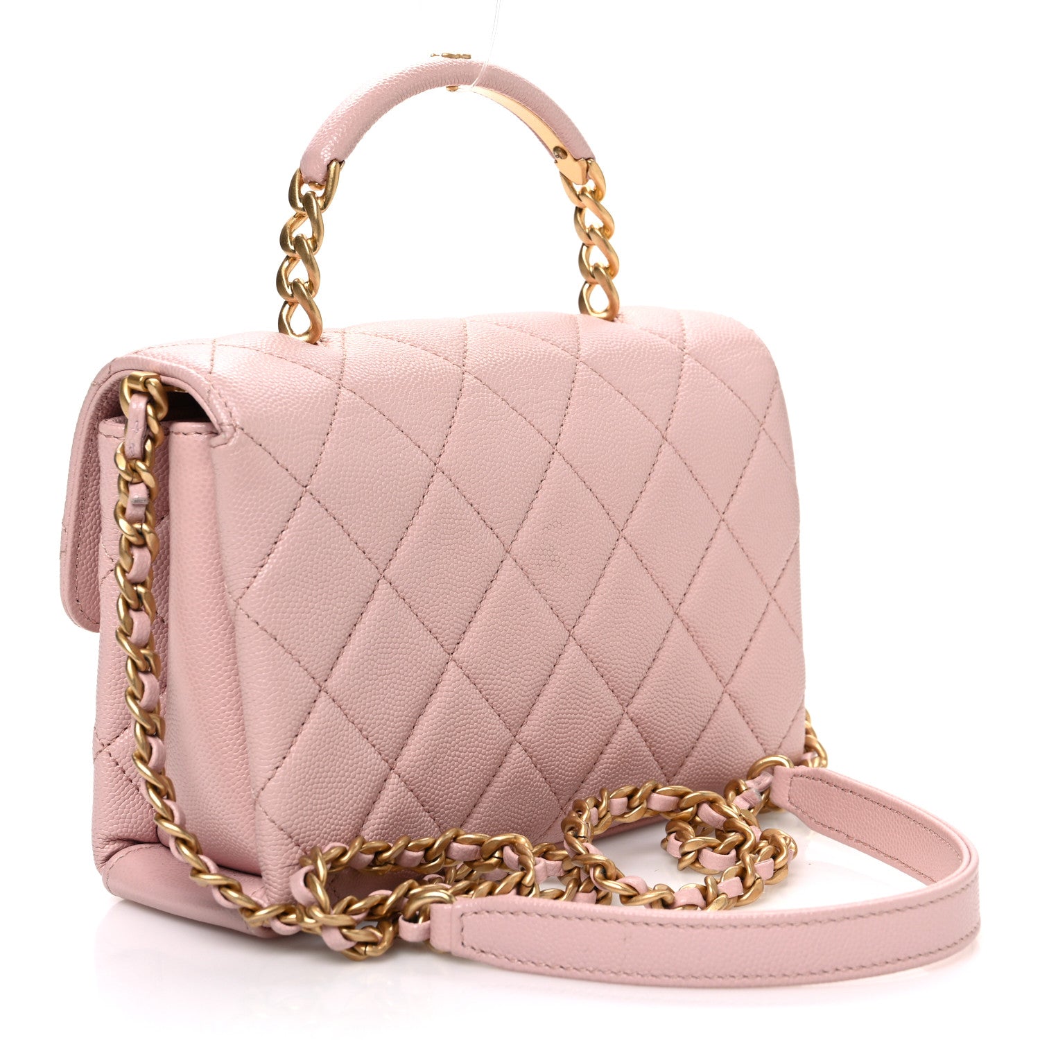 Chanel Caviar Quilted Small Carry Me Top Handle Flap Pink 2 of 10
