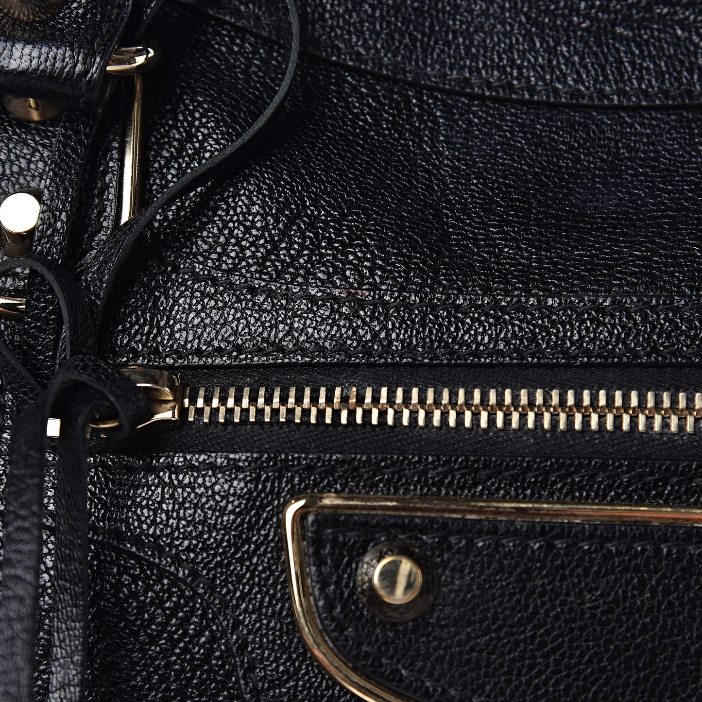 Chevre Gold Metallic Edge Hardware City Black