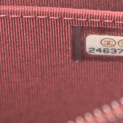 Chanel Lambskin Quilted Zip Around Boy Coin Purse Wallet Burgundy 7 of 10