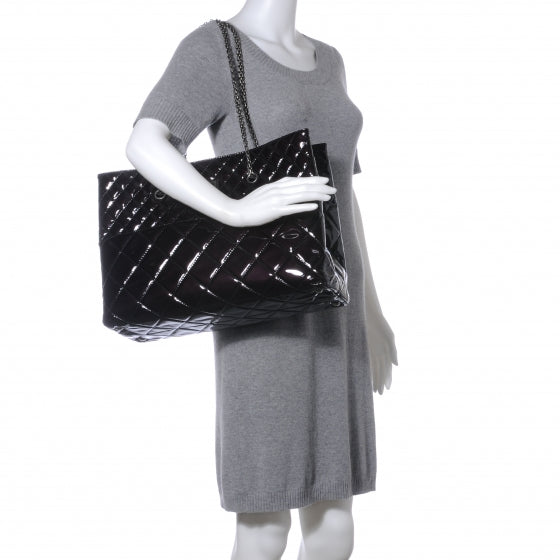 Patent Quilted Reissue 2.55 Tote Black
