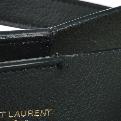 Saint Laurent Calfskin Large Shopping Tote Dark Green 10 of 10