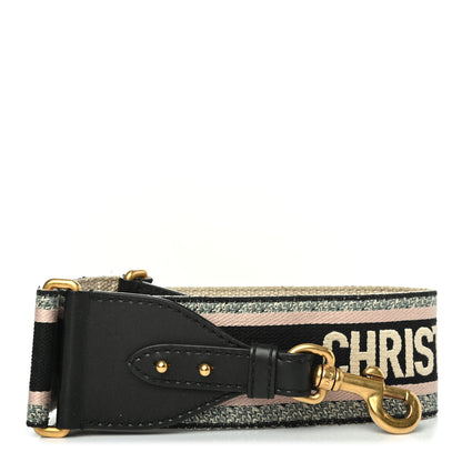 Christian Dior Canvas Embroidered Shoulder Strap Rose Multicolor 1 of 4