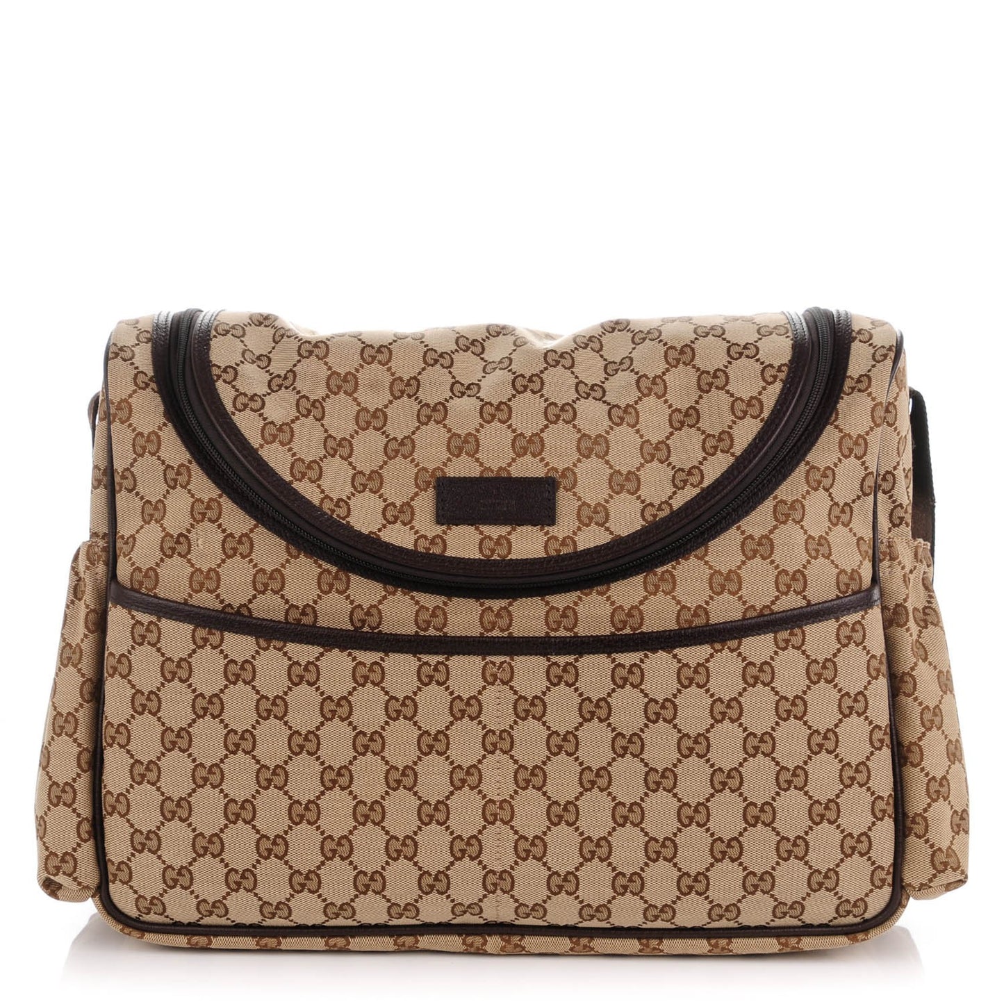 Monogram Natural Pigskin Large Diaper Bag Beige Ebony Cocoa Dark Chocolate