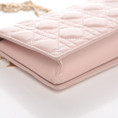 Christian Dior Lambskin Cannage Lady Dior Convertible Clutch Pink 10 of 11