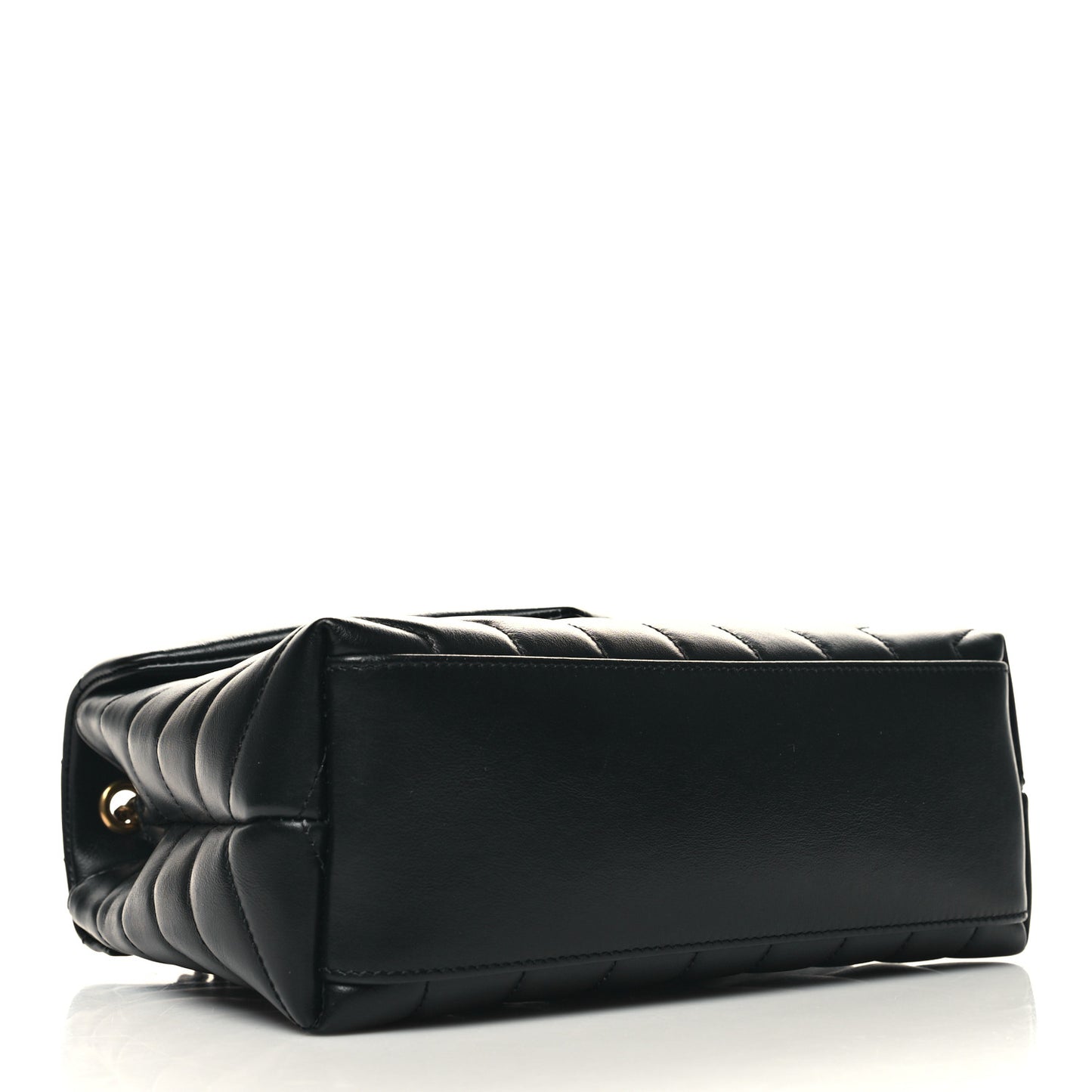 Calfskin Y Quilted Monogram Small Loulou Chain Satchel Black